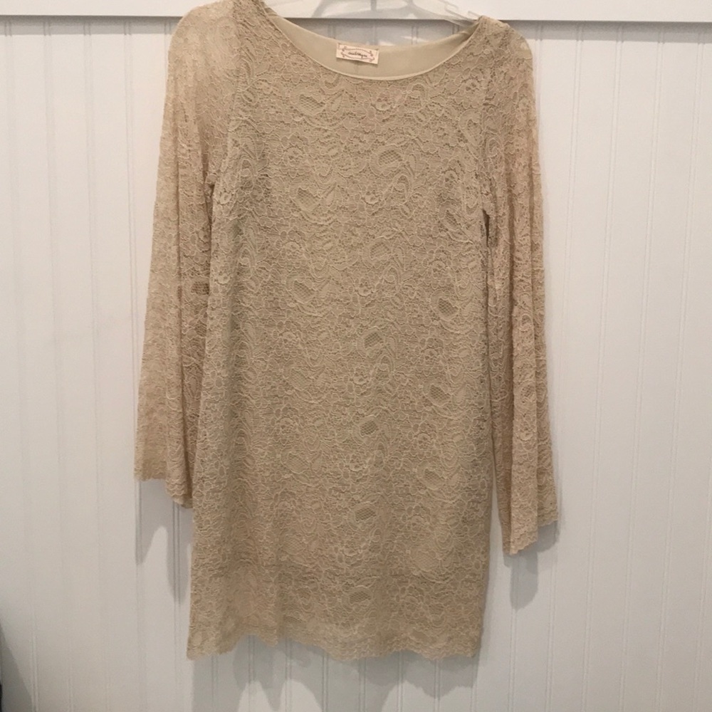 Bell-Sleeve Lace Dress